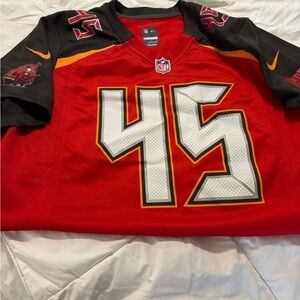 NFL Buccaneers Red and Black womens  Jersey Devin White